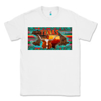 White texas and map with longhorn serape gemstone licanse plate Classic Tee - Artiststas