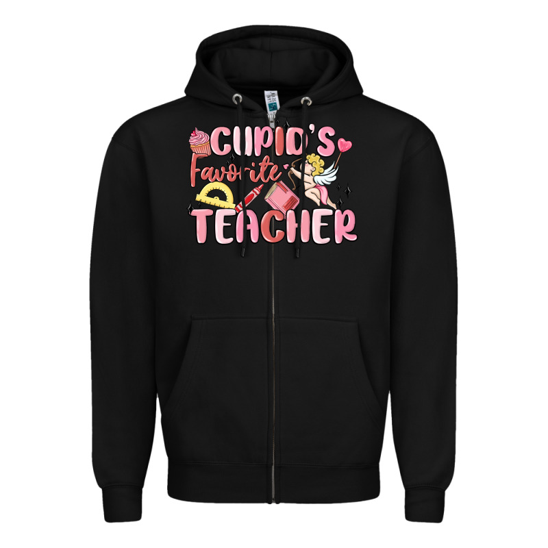 Cupid's Favorite Teacher Zipper Hoodie by MaliasSmallBusiness | Teevron