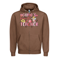 Chestnut cupid's favorite teacher Zipper Hoodie - MaliasSmallBusiness