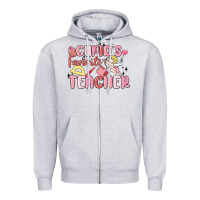 Heather Grey cupid's favorite teacher Zipper Hoodie - MaliasSmallBusiness