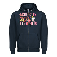 Navy cupid's favorite teacher Zipper Hoodie - MaliasSmallBusiness