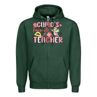 Sports Green cupid's favorite teacher Zipper Hoodie - MaliasSmallBusiness