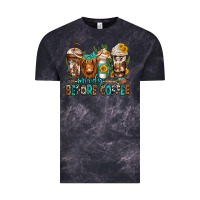 Cloud Black moody before coffee longhaired cow coffee Vintage Tee - Jasminsmagicworld