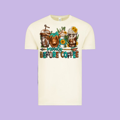 Moody Before Coffee Longhaired Cow Coffee Vintage Tee Designed By Jasminsmagicworld