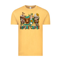 Vintage Mustard moody before coffee longhaired cow coffee Vintage Tee - Jasminsmagicworld