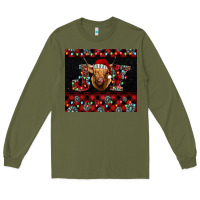 Army Green highland cow joy Christmas Long Sleeve Tee - BarkalooDesign