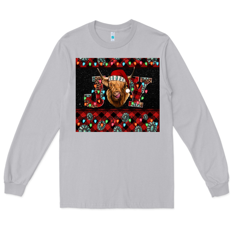 Highland Cow Joy Christmas Long Sleeve Tee by BarkalooDesign | Teevron