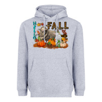 Heather Grey Hello Fall Merino Wool Sheep Heavyweight Hoodie - LillyAllenDesigns