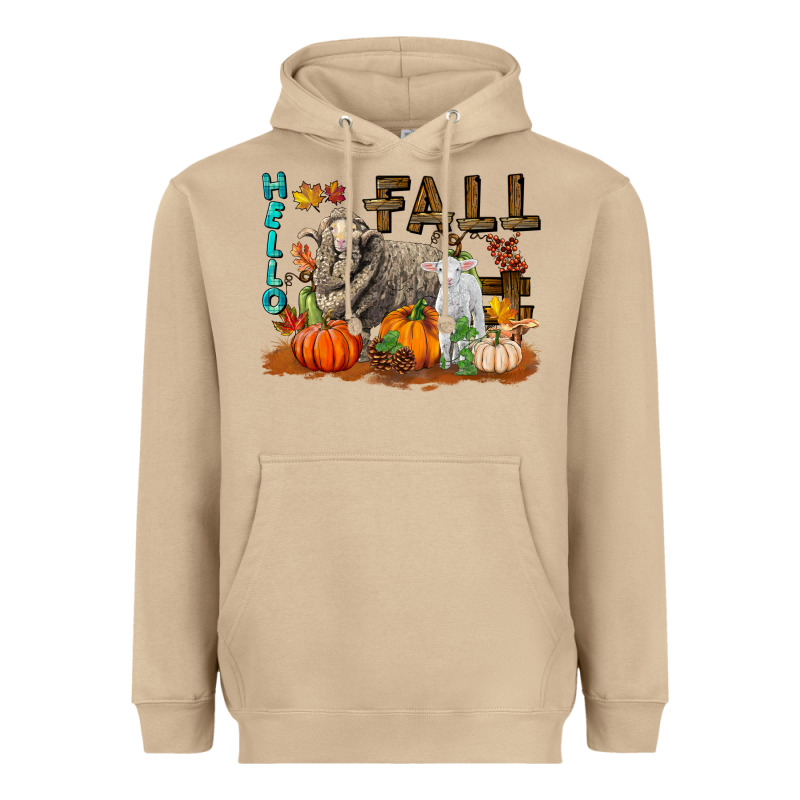 Hello Fall Merino Wool Sheep Heavyweight Hoodie by LillyAllenDesigns | Teevron