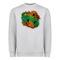 Heather Grey halloween patch  2 Heavyweight Sweatshirt - BundleAndBundleShop
