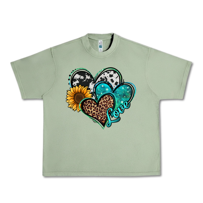 Turquoise Sunflower Hearts Urban Heavy Tee by Jasminsmagicworld | Teevron