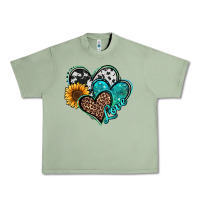 Oil Green turquoise sunflower hearts Urban Heavy Tee - Jasminsmagicworld