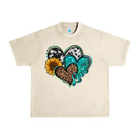 Sandshell turquoise sunflower hearts Urban Heavy Tee - Jasminsmagicworld