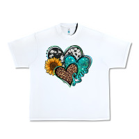 White turquoise sunflower hearts Urban Heavy Tee - Jasminsmagicworld