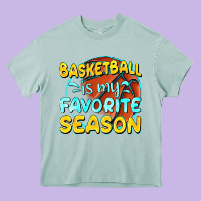Basketball Is My Favorite Season Heavy Core Tee Designed By Texasbilliewilder
