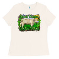 Bone thick thighs lucky vibes charolais bull Ladies Tee - RanaPortraitStore