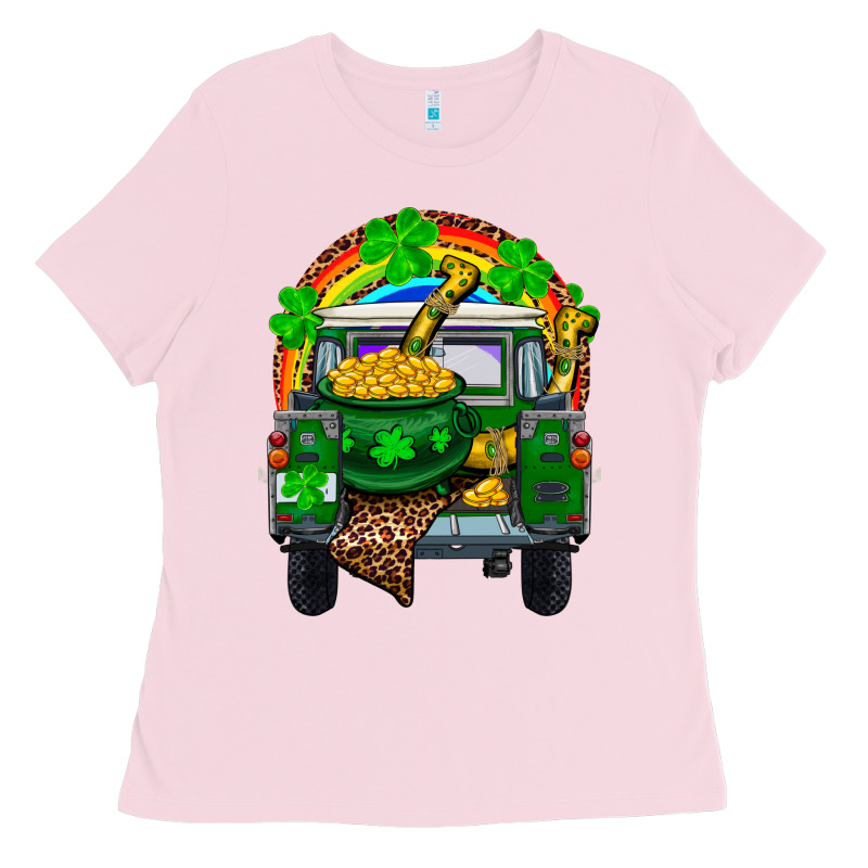 St Patricks Day Truck With Pot Of Gold Horseshoe A Ladies Tee by RanaPortraitStore | Teevron
