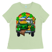 Matcha st patricks day truck with pot of gold horseshoe a Ladies Tee - RanaPortraitStore