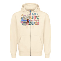 Sandshell just a girl who loves books Zipper Hoodie - MaliasSmallBusiness