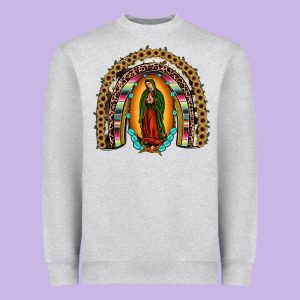 Our Lady Of Guadalupe Rainbow Heavyweight Sweatshirt Designed By Jahusdesignshop