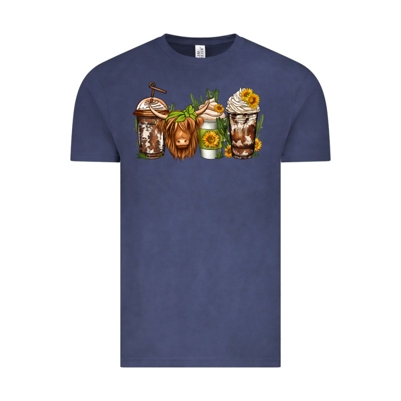Longhaired Cow Coffee Vintage Tee by Jasminsmagicworld | Teevron