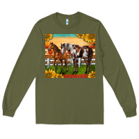 Army Green Western Ranch Horses Long Sleeve Tee - LillyAllenDesigns