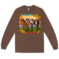Chestnut Western Ranch Horses Long Sleeve Tee - LillyAllenDesigns