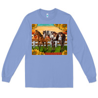 Colony Blue Western Ranch Horses Long Sleeve Tee - LillyAllenDesigns