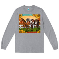 Heather Grey Western Ranch Horses Long Sleeve Tee - LillyAllenDesigns