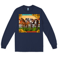 Navy Western Ranch Horses Long Sleeve Tee - LillyAllenDesigns
