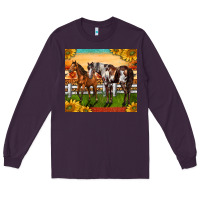 Plum Western Ranch Horses Long Sleeve Tee - LillyAllenDesigns