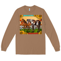 Toasted Coconut Western Ranch Horses Long Sleeve Tee - LillyAllenDesigns