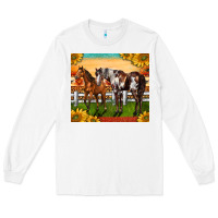 White Western Ranch Horses Long Sleeve Tee - LillyAllenDesigns