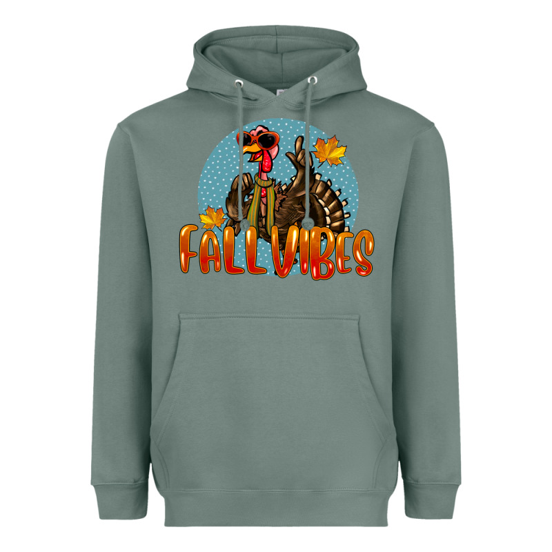 Fall Vibes Turkey Heavyweight Hoodie by LillyAllenDesigns | Teevron