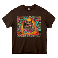Chocolate Brown mama bear leopard and aztec Heavy Core Tee - RanaPortraitStore