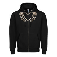Black skeleton heart Zipper Hoodie - MaliasSmallBusiness