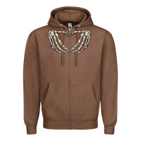 Chestnut skeleton heart Zipper Hoodie - MaliasSmallBusiness