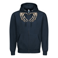 Navy skeleton heart Zipper Hoodie - MaliasSmallBusiness