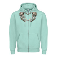 Seafoam skeleton heart Zipper Hoodie - MaliasSmallBusiness