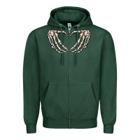 Sports Green skeleton heart Zipper Hoodie - MaliasSmallBusiness