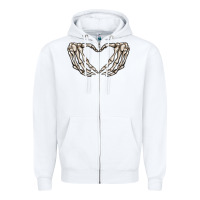 White skeleton heart Zipper Hoodie - MaliasSmallBusiness