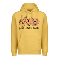 Antique Gold Peace Love Golden Premium Hoodie - Bettercallsaul
