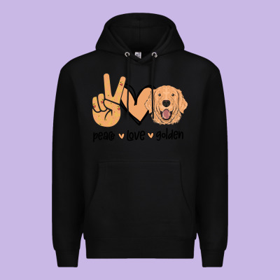 Peace Love Golden Premium Hoodie Designed By Bettercallsaul