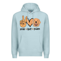 Blue Mist Peace Love Golden Premium Hoodie - Bettercallsaul