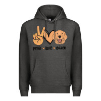 Charcoal Heather Peace Love Golden Premium Hoodie - Bettercallsaul