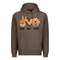 Coffee Peace Love Golden Premium Hoodie - Bettercallsaul
