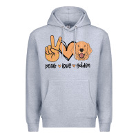 Heather Grey Peace Love Golden Premium Hoodie - Bettercallsaul