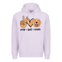 Lilac Peace Love Golden Premium Hoodie - Bettercallsaul