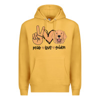 Mustard Peace Love Golden Premium Hoodie - Bettercallsaul