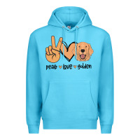 Ocean Blue Peace Love Golden Premium Hoodie - Bettercallsaul